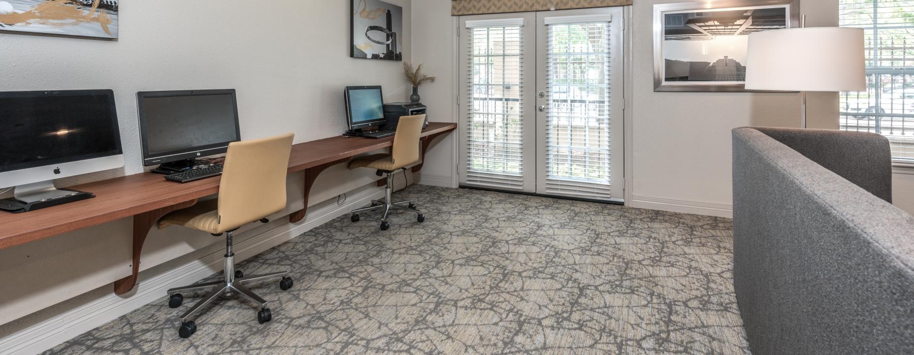 computer stations in business center